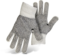 Black Dots Gloves Large Double Sided