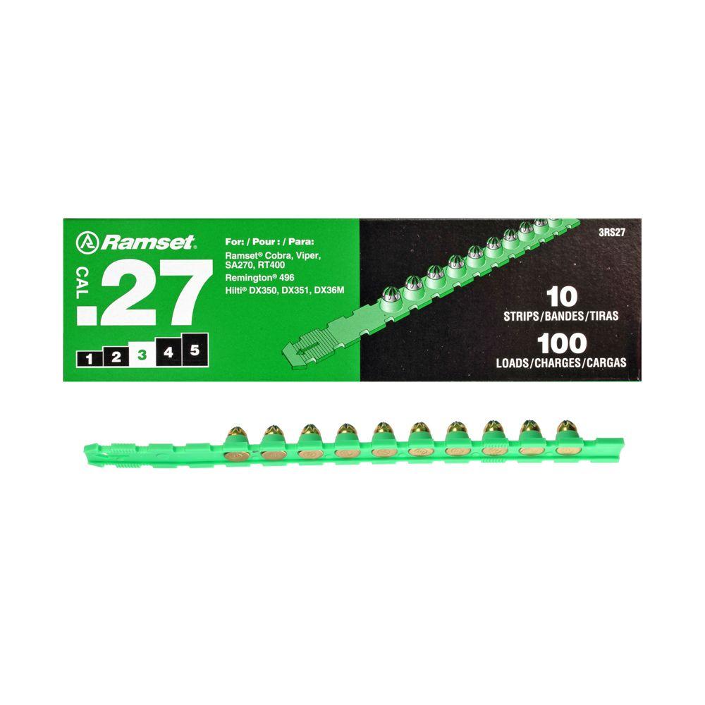 27 Cal Green Ramset Strip Load 100/CT