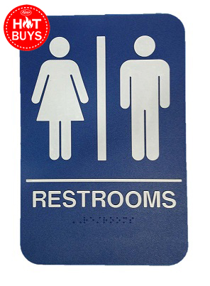 Sign Hs 9070 03 Blue "Restrooms" Unisex